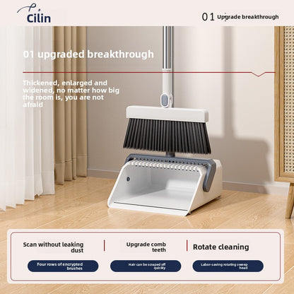 Foldable Broom and Dustpan Set for Home Cleaning