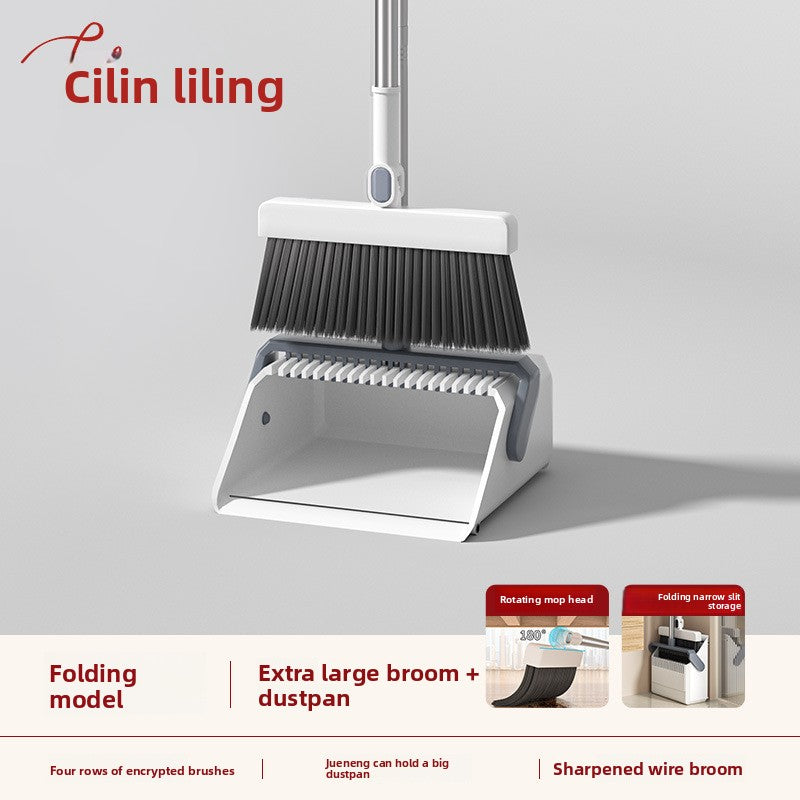 Foldable Broom and Dustpan Set for Home Cleaning