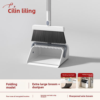 Foldable Broom and Dustpan Set for Home Cleaning