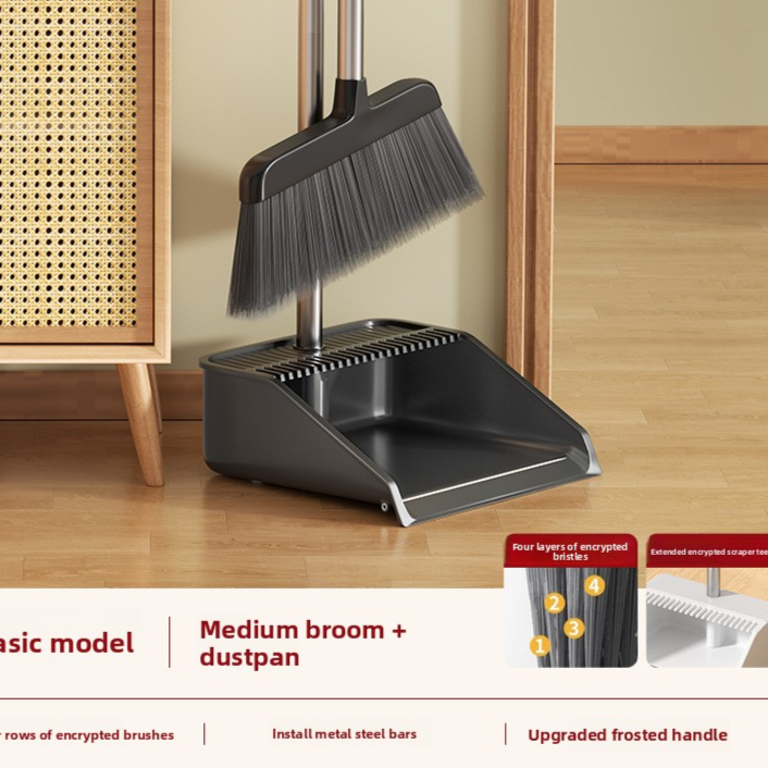 Foldable Broom and Dustpan Set for Home Cleaning