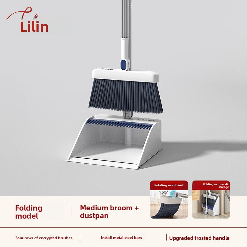 Foldable Broom and Dustpan Set for Home Cleaning